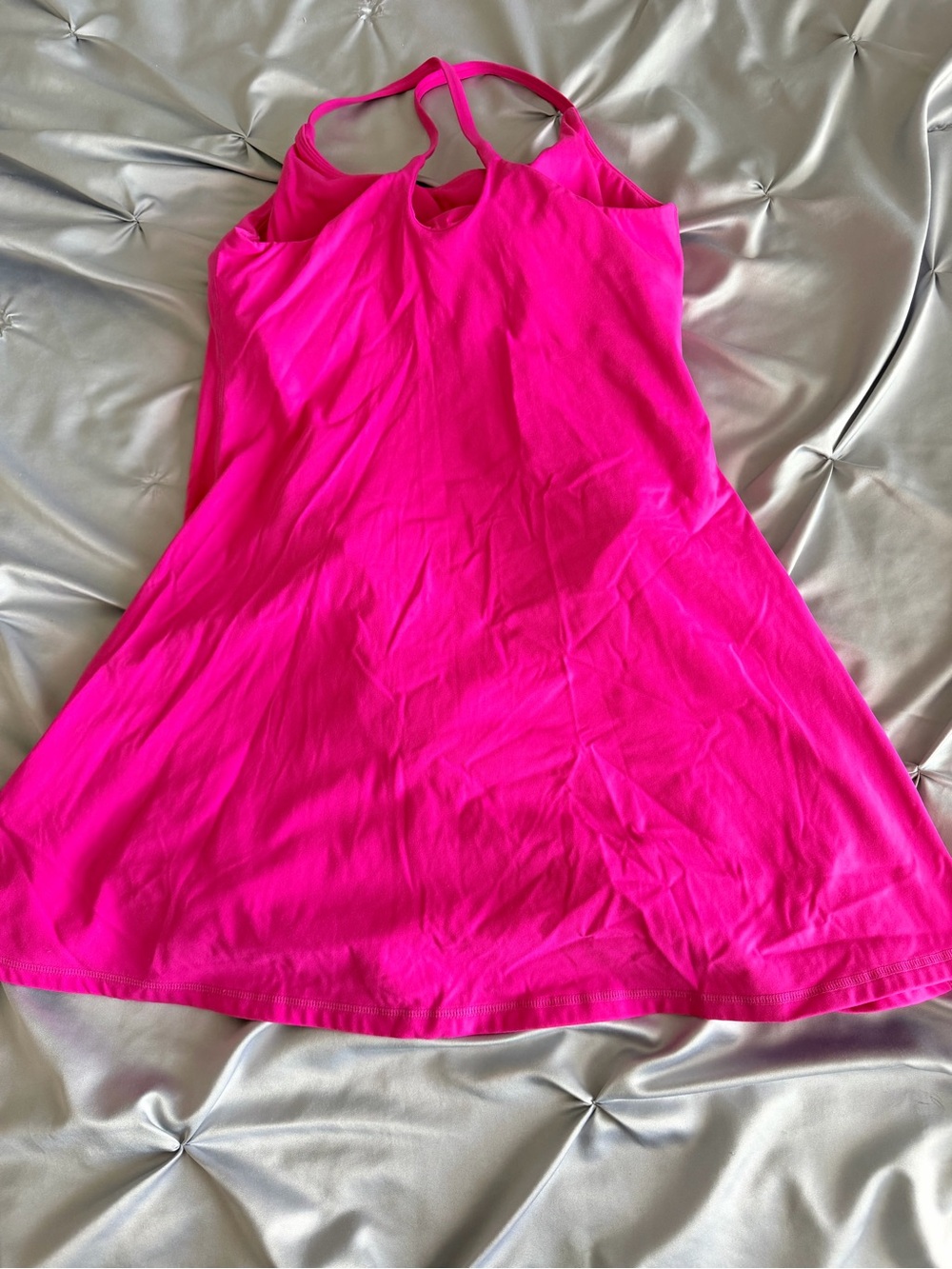 Bright Hot Pink Strappy Romper - Picture 3 of 4